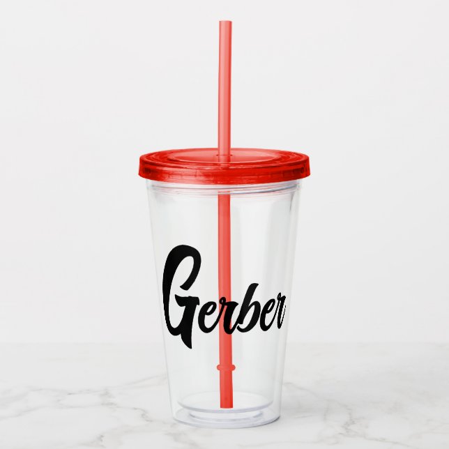 Monogrammed Family Name Acrylic Tumbler (Front)