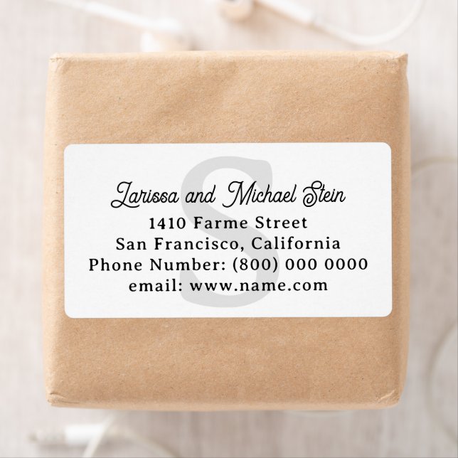 Monogrammed Family Name Address White (Insitu)