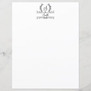 Monogrammed Family Name Script Stationary