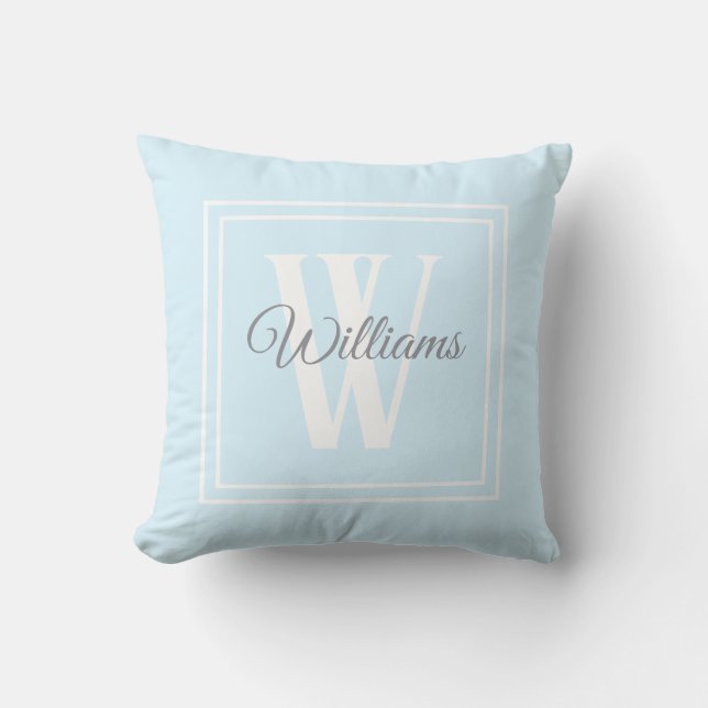 Monogrammed Family name Throw Pillow (Front)