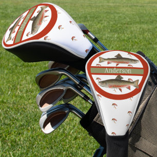 Monogrammed Fishermen Fly Fishing Brook Trout  Golf Head Cover