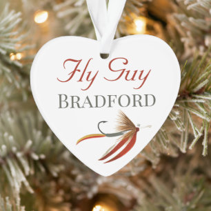 Monogrammed Fishermen  Fly Fishing lure  Ornament