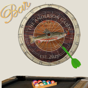 Monogrammed Fishermen Fly Fishing Trout   Dart Boa Dartboard