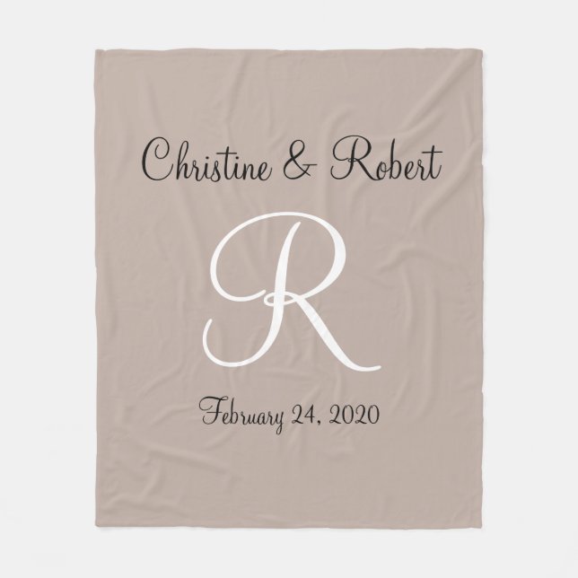 Monogrammed fleece blanket (Front)