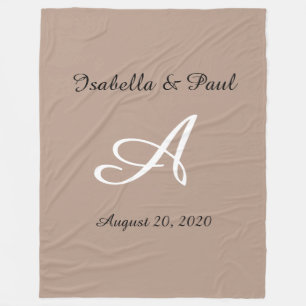 Monogrammed fleece blanket, wedding gift blanket