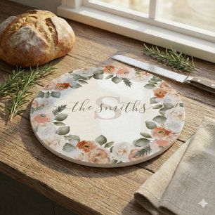 Monogrammed Floral Cutting Board