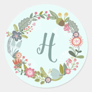 Monogrammed Floral Envelope Seal