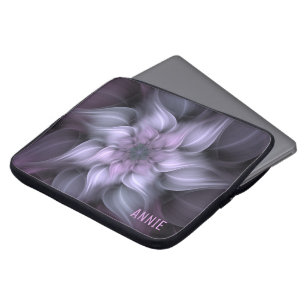 Monogrammed Floral Fractal Laptop Sleeve
