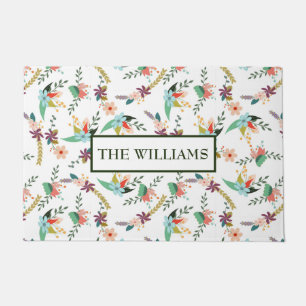 Monogrammed Floral pattern Doormat