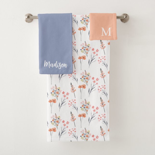 Monogrammed Floral Towel Set (Insitu)