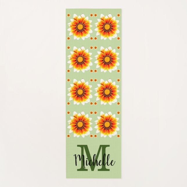Monogrammed Floral   Yoga Mat (Front)
