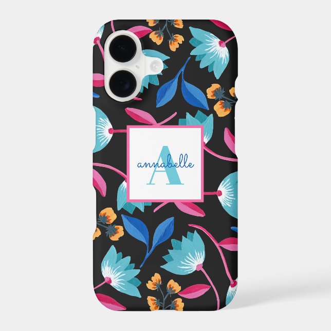 Monogrammed Folk Art Floral Pattern (Back)