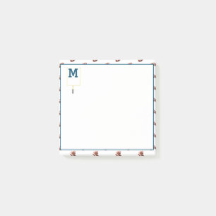 Monogrammed Football Themed Post-it Notes