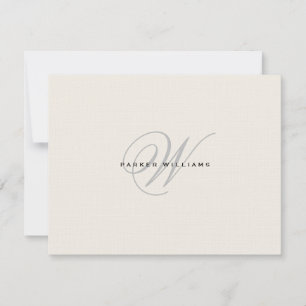 Monogrammed formal Flat Thank You Card