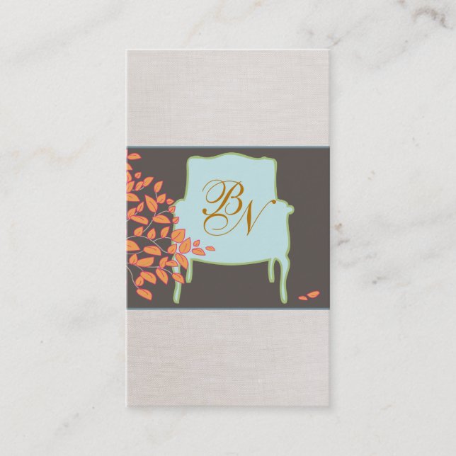 Monogrammed French Chair Business Card (Front)