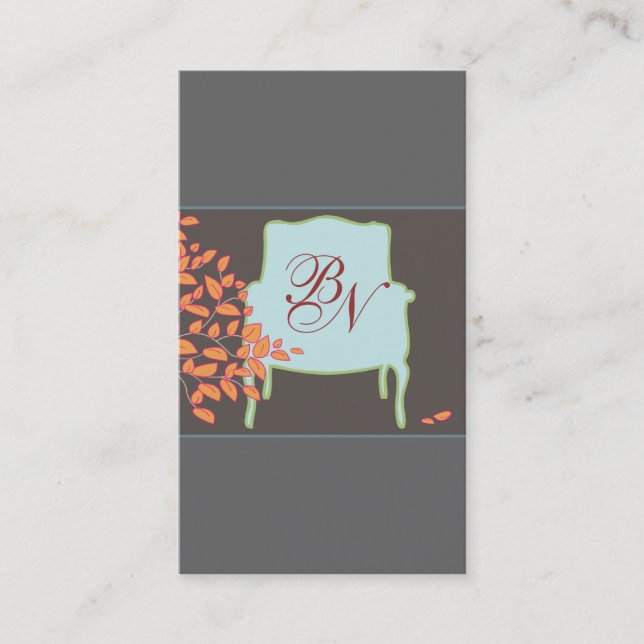 Monogrammed French Chair Business Card (Front)
