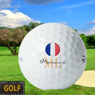 Monogrammed French Flag & France Golf Balls