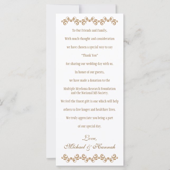 Monogrammed Fuchsia Gold Moroccan Wedding Charity (Front)