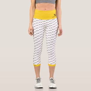 Monogrammed Funky Fun Chicken Be Crazy! Capri Leggings