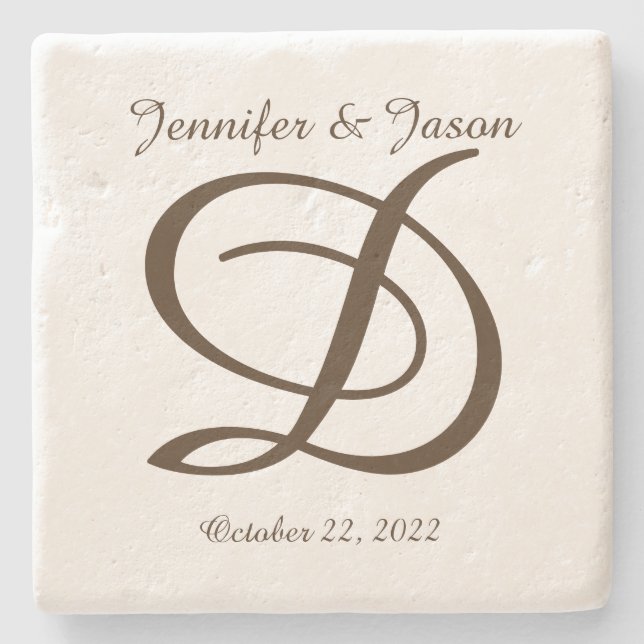 Monogrammed gift stone coasters (Front)