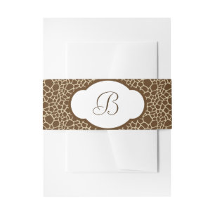 Monogrammed Giraffe Pattern Invitation Belly Band