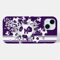 monogrammed girls soccer ball blowout purple