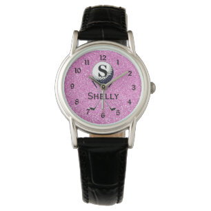 Monogrammed Girly Golf Tee Pink Watch