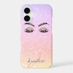 Monogrammed girly sparkle glitter iridescent glam