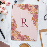 Monogrammed Gold Burgundy Fall Floral iPad Pro Cover<br><div class="desc">Elevate your device with our Personalised Gold Burgundy Fall Floral Air iPad Cover – a blend of elegance and autumn charm.</div>