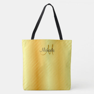 Monogrammed Gold Look Elegant Modern Template Tote Bag