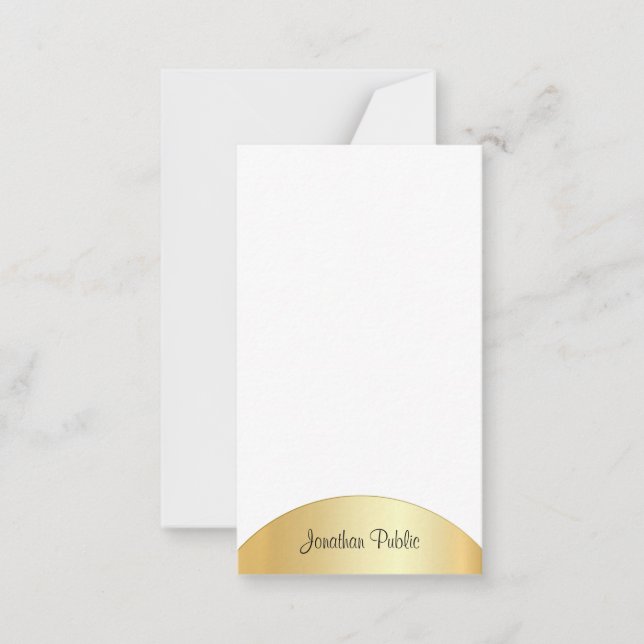 Monogrammed Gold Look Handwritten Elegant Template (Front)