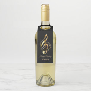 Monogrammed Golden Clef Bottle Tag