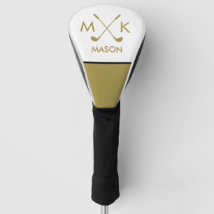 Monogrammed Golf Club Logo Gold Colour Minimalist Golf Head Cover