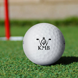 Monogrammed Golf Clubs and Crown Logo Custom Balls