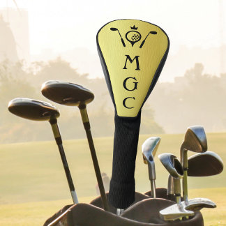Monogrammed Golf Clubs and Crown Logo Gold Custom Head Cover