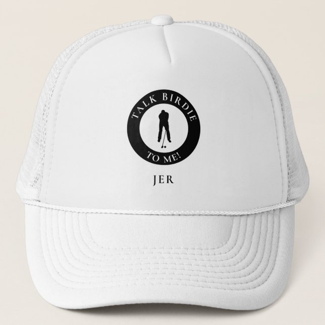 Monogrammed Golf Funny Golfer Cute Saying Custom Trucker Hat (Front)