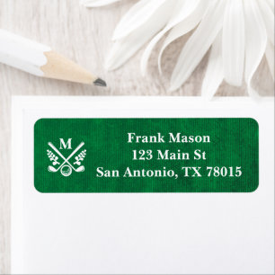 Monogrammed Golf Return Address Label