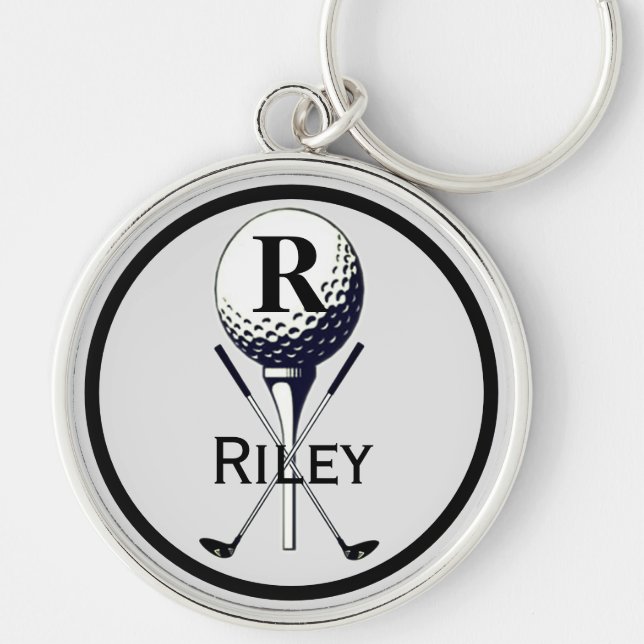 Monogrammed Golf Tee Keychain (Front)