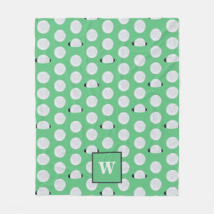 Monogrammed Golfer Hole In One Golf Balls Fleece Blanket