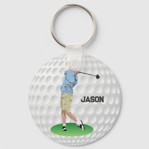 Monogrammed Golfer  Keychain