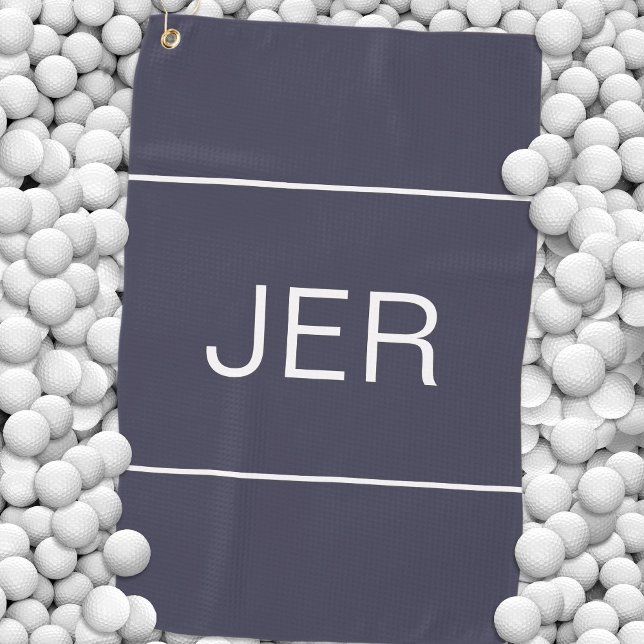 Monogrammed Golfer Sports Modern Professional Blue Golf Towel (Monogrammed Golfer Sports Modern Professional Blue Golf Towel)