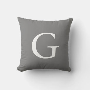 Monogrammed Gray Cushion