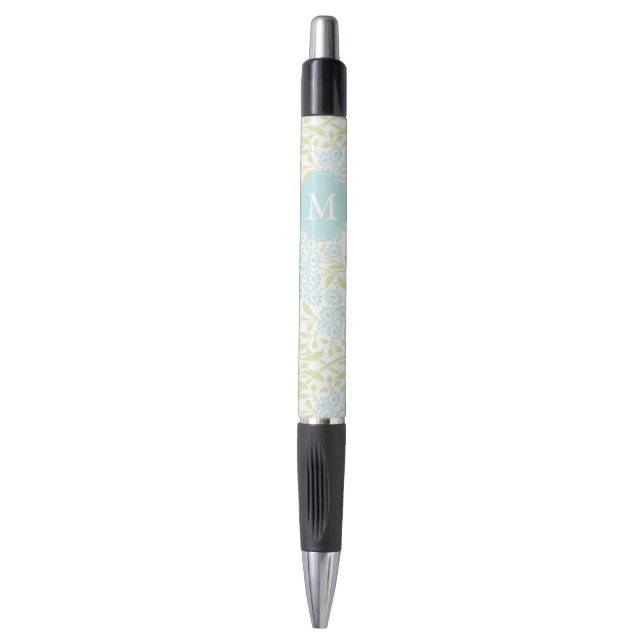 Monogrammed Green and Mint Floral Pattern (Front Vertical)