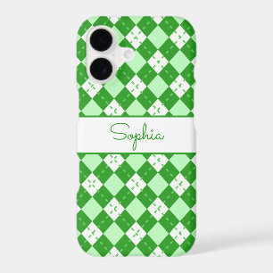 Monogrammed Green Argyle