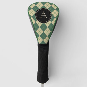 Monogrammed Green Argyle Golf Club Cover