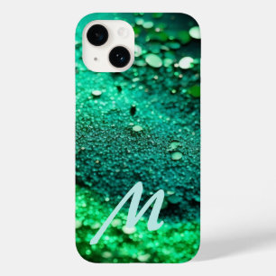 Monogrammed Green Glitter  Case-Mate iPhone 14 Case