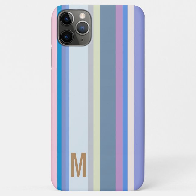 Monogrammed Green/Grey/Beige/Pink/Purple/Blue Case-Mate iPhone Case (Back)
