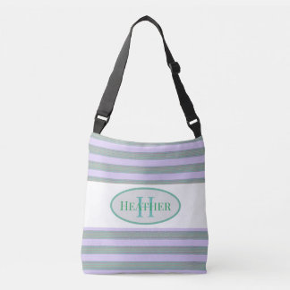 Monogrammed Green Thatch Tote Bag