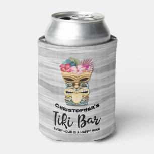 Monogrammed Groomsmen Tiki Bar Bachelor Party Can Can Cooler