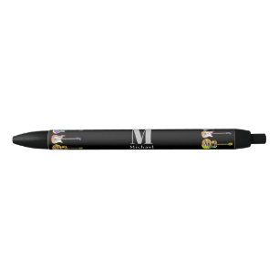 Monogrammed Guitar Black Ink Pen